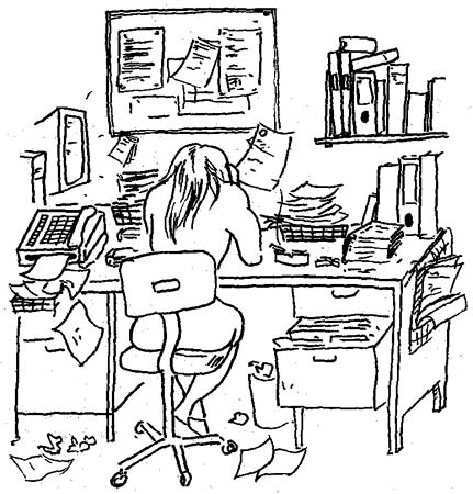 manager at desk